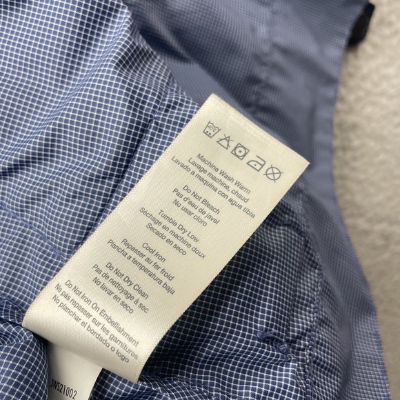 Merrell Rain Jacket, Womens XL, Blue Check, Lightweight, Hidden Hood - Picture 16 of 16